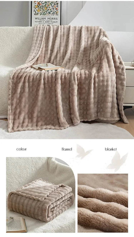 Flannel Fleece Blanket Adult Children Soft Warm Throw Blanket Bed Covers Simple Solid Color Sofa Breathable Bedspreads - Sleep Galleria