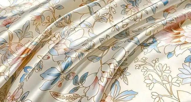 Floral Duvet Cover King Size, with Flat Sheet, 4 Pieces Satin Soft Bedding, 1 Breathable Duvet Cover 104x90 Inches, Bedding Set - Omega Lifestyles