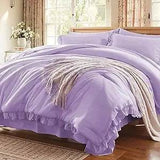 Full Comforter Set 7 Piece, Pink Bed in a Bag with Shams, All Season Ruffle Shabby Chic Bedding Sets with 1 Comforter, 2 Pillow - Omega Lifestyles
