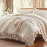 Full Comforter Set 7 Piece, Pink Bed in a Bag with Shams, All Season Ruffle Shabby Chic Bedding Sets with 1 Comforter, 2 Pillow - Omega Lifestyles