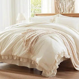 Full Comforter Set 7 Piece, Pink Bed in a Bag with Shams, All Season Ruffle Shabby Chic Bedding Sets with 1 Comforter, 2 Pillow - Omega Lifestyles
