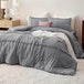 Full Comforter Set with Sheet - 4 Pieces Soft Light Pink Bedding, Grid Pinch Pleat, All Season Lightweight Fluffy Bed Set with - Omega Lifestyles