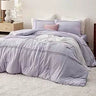 Full Comforter Set with Sheet - 4 Pieces Soft Light Pink Bedding, Grid Pinch Pleat, All Season Lightweight Fluffy Bed Set with - Omega Lifestyles