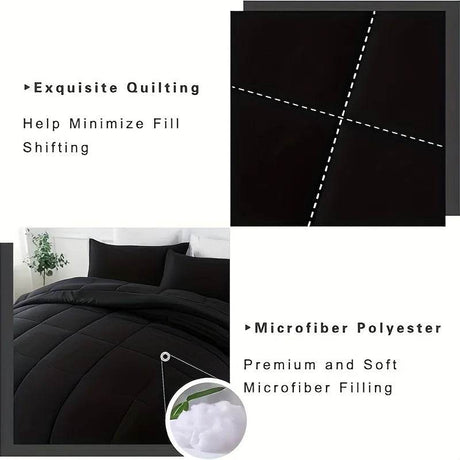 Full Size Bed Comforter Set Soft Breathable All Seasons Bedding with 2/3 pcs,1 Comforter And 1/2 Pillow Shams Machine Washable - Sleep Galleria