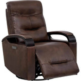 Genuine Leather Power Swivel Glider Rocker Recliner, Adjustable Power Headrest, Wooden Armrest, Certified Recliner Chair Sofa - Omega Lifestyles