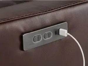 Genuine Leather Power Swivel Glider Rocker Recliner, Adjustable Power Headrest, Wooden Armrest, Certified Recliner Chair Sofa - Omega Lifestyles