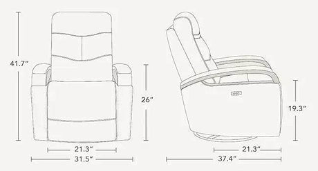 Genuine Leather Power Swivel Glider Rocker Recliner, Adjustable Power Headrest, Wooden Armrest, Certified Recliner Chair Sofa - Omega Lifestyles