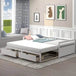Giantex Wood Daybed with Trundle, Twin to King Extendable Daybed with 2 Storage Drawers, Dual-use Modern Day Bed for Teens, Adul - Sleep Galleria