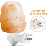 Himalayan Salt Lamp Night Light Plug in, Certificated 360 Degree Rotatable Wall Plug with Extra 2 Replacement Bulbs Bathroom Bed - Omega Lifestyles