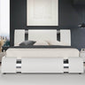 HOOMIC Modern Faux Leather Bed Frame with Iron Pieces Decor, Low Profile Platform Bed with Height-Adjustable Headboard - Sleep Galleria