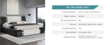 HOOMIC Modern Faux Leather Bed Frame with Iron Pieces Decor, Low Profile Platform Bed with Height-Adjustable Headboard - Sleep Galleria