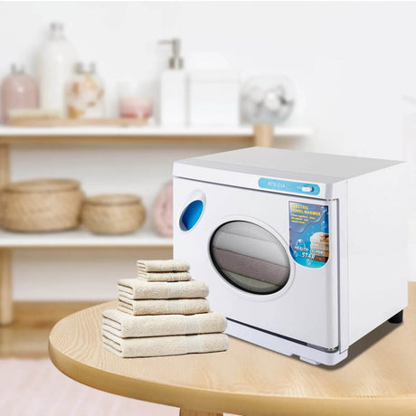 Hot Towel Warmer, Professional 23L Large Capacity Hot Towel Cabinet with See-Through Window (White) - Sleep Galleria
