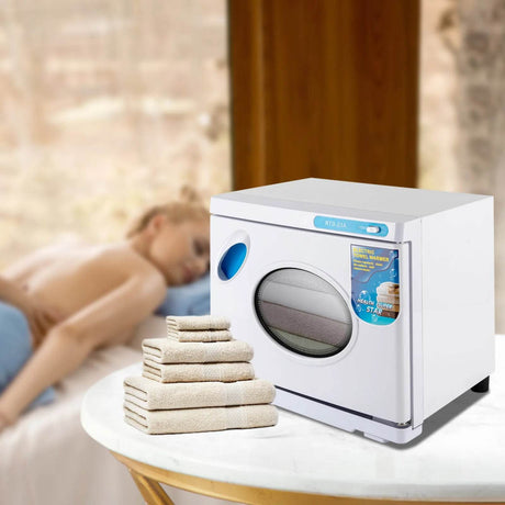 Hot Towel Warmer, Professional 23L Large Capacity Hot Towel Cabinet with See-Through Window (White) - Sleep Galleria