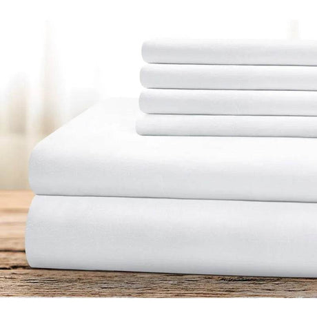 Hotel Luxury Bed Sheets Set 6 Piece(King, White) - Super Soft 1800 Thread Count, Wrinkle & Fade Resistant - Sleep Galleria