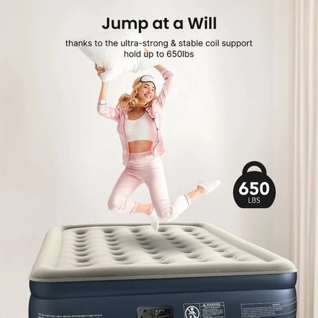 iDOO Air Mattress, Inflatable Airbed with Built - in Pump for Guest Home Camping Travel, 550lb Max, (Twin Size 18") - Sleep Galleria - Sleep Galleria