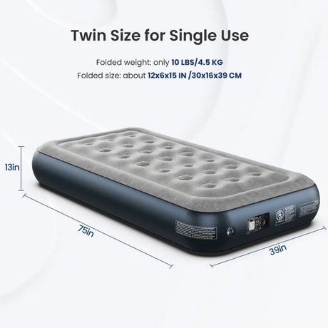 iDOO Queen Size Air Mattress, Inflatable Airbed with Built-in Pump, 650lb MAX - Sleep Galleria