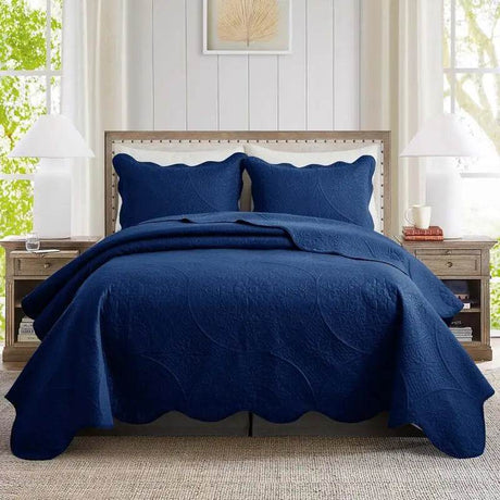 Imperial Homeware 3 Pcs Quilt Bedding Set Reversible Microfiber Coverlet with Pillow Shams case for Summer - Omega Lifestyles