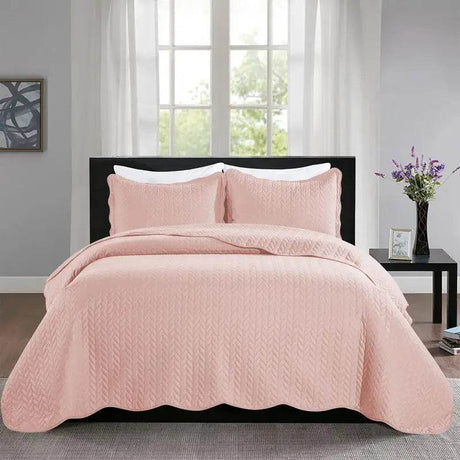 Imperial Homeware 3 Pcs Quilt Bedding Set Reversible Microfiber Coverlet with Pillow Shams case for Summer - Omega Lifestyles