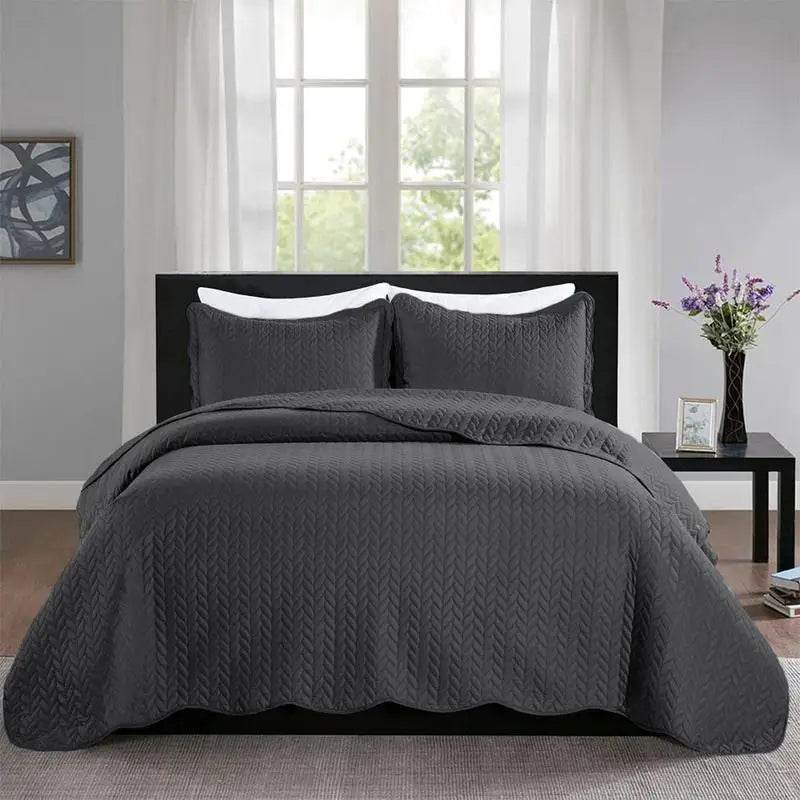 Imperial Homeware 3 Pcs Quilt Bedding Set Reversible Microfiber Coverlet with Pillow Shams case for Summer - Omega Lifestyles