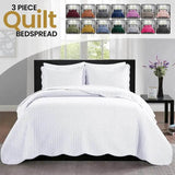 Imperial Homeware 3 Pcs Quilt Bedding Set Reversible Microfiber Coverlet with Pillow Shams case for Summer - Omega Lifestyles