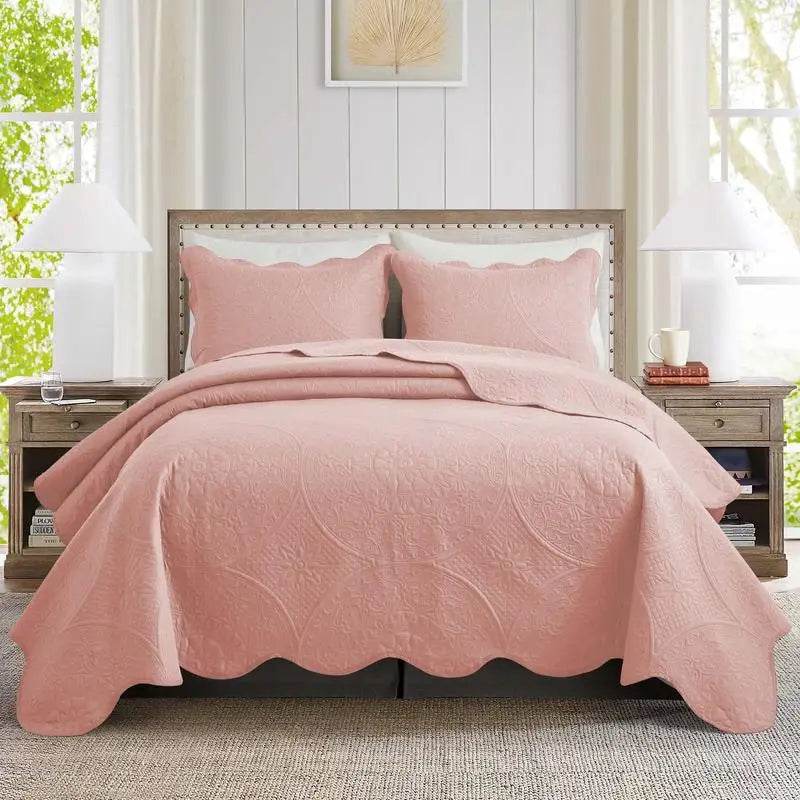 Imperial Homeware 3 Pcs Quilt Bedding Set Reversible Microfiber Coverlet with Pillow Shams case for Summer - Omega Lifestyles