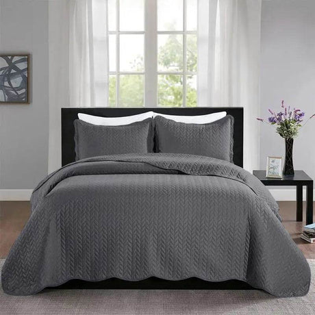 Imperial Homeware 3 Pcs Quilt Bedding Set Reversible Microfiber Coverlet with Pillow Shams case for Summer - Omega Lifestyles
