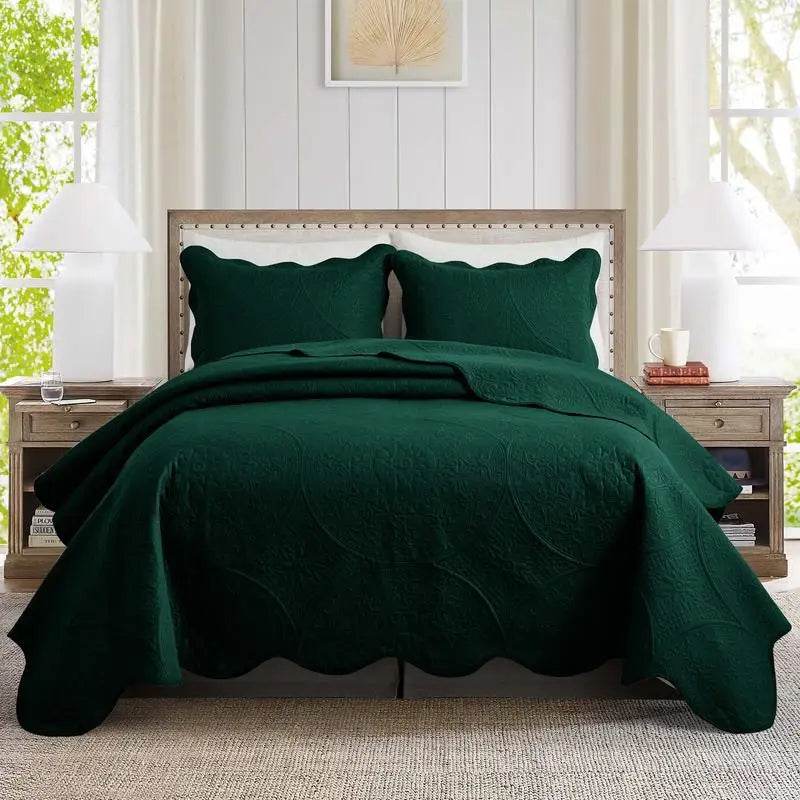 Imperial Homeware 3 Pcs Quilt Bedding Set Reversible Microfiber Coverlet with Pillow Shams case for Summer - Omega Lifestyles