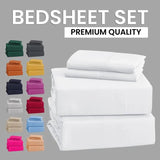 Imperial Homeware 4 pieces Sheet Set including Extra Deep Poket 16" Fitted Sheet Flat Sheet and Pillowcases Soft, Oeko Tex - Omega Lifestyles