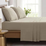 Imperial Homeware 4 pieces Sheet Set including Extra Deep Poket 16" Fitted Sheet Flat Sheet and Pillowcases Soft, Oeko Tex - Omega Lifestyles