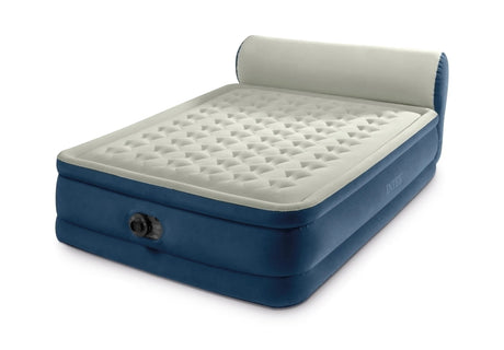 Intex Headboard 18" Queen Dura - Beam Deluxe Raised Air Bed Mattress with Built - in Pump - Sleep Galleria - Sleep Galleria