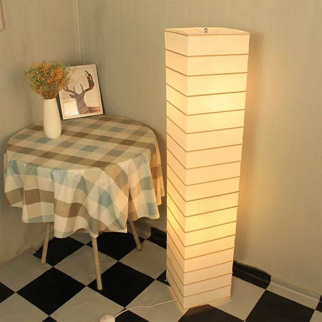 Japanese-style Paper Lampshade Floor Lamp Nordic Minimalist Paper Standing Lamp Bedside Bedroom Study Living Room Lampara Led - Omega Lifestyles