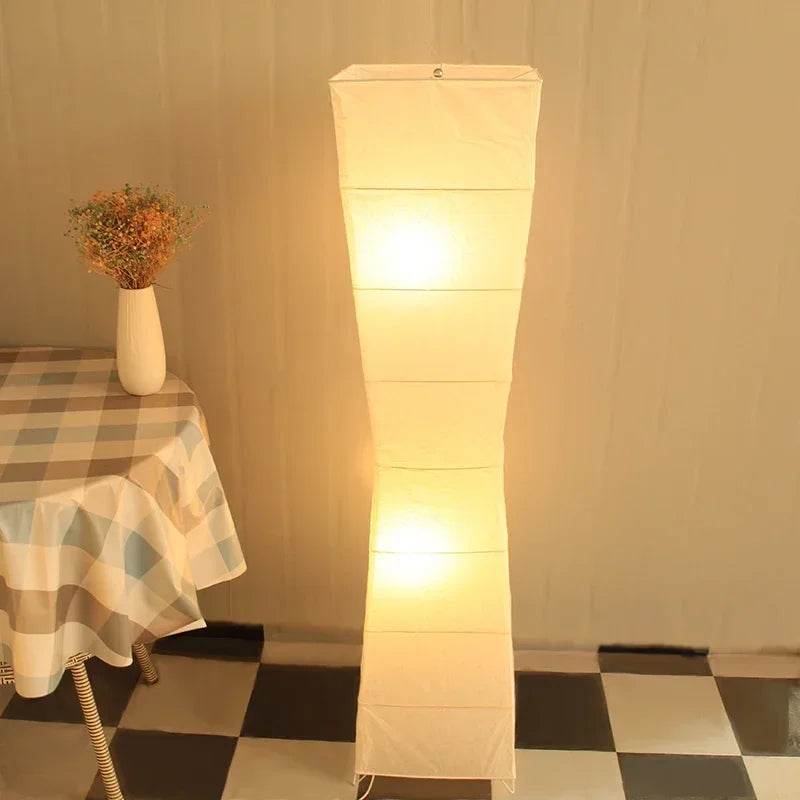 Japanese-style Paper Lampshade Floor Lamp Nordic Minimalist Paper Standing Lamp Bedside Bedroom Study Living Room Lampara Led - Sleep Galleria