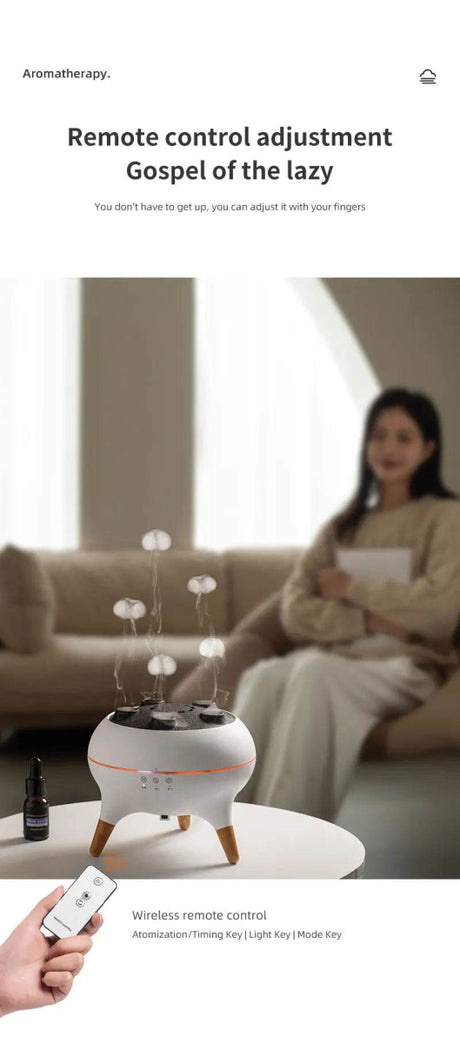 Jellyfish Aroma Humidifier Aromatherapy Diffuser Creative Ultrasonic Essential Oil Diffuser Remote Control Mist Humidifier - Sleep Galleria