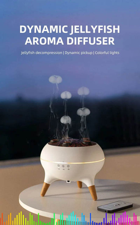Jellyfish Aroma Humidifier Aromatherapy Diffuser Creative Ultrasonic Essential Oil Diffuser Remote Control Mist Humidifier - Sleep Galleria
