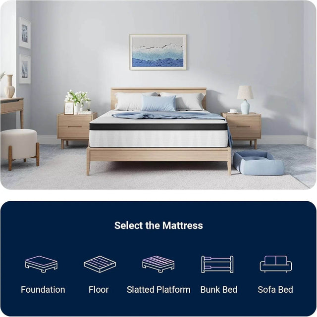 King Mattress 12 Inch Medium Firm King Size Mattress in a Box Hybrid Mattresses with Smarts™ Coil Pocket Springs for Motion Isol - Omega Lifestyles