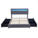 King/Queen Size LED Bed Frame with 4 Drawers & 2 USB Charging Station, Modern Adjustable Upholstered Button Tufted Headboard - Sleep Galleria - Sleep Galleria