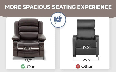 Lazy Boy Oversized Rocker Recliner Chair with Heat & Massage, 360 Swivel, Single Sofa Seat - Omega Lifestyles