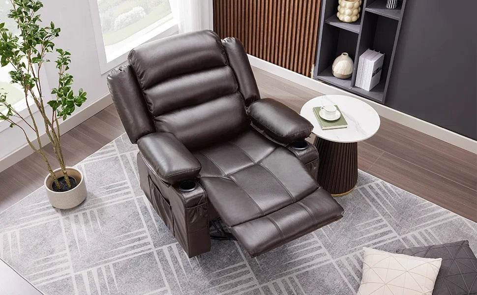 Lazy Boy Oversized Rocker Recliner Chair with Heat & Massage, 360 Swivel, Single Sofa Seat - Omega Lifestyles