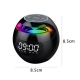LED Digital Smart Alarm Clock Spherical Digital Clock 2000mAh LED Screen Desk Clocks Bluetooth 5.0 Speaker TF Card FM Radio - Omega Lifestyles