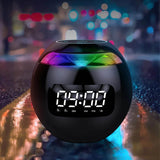 LED Digital Smart Alarm Clock Spherical Digital Clock 2000mAh LED Screen Desk Clocks Bluetooth 5.0 Speaker TF Card FM Radio - Omega Lifestyles