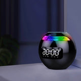 LED Digital Smart Alarm Clock Spherical Digital Clock 2000mAh LED Screen Desk Clocks Bluetooth 5.0 Speaker TF Card FM Radio - Omega Lifestyles