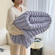 Light luxury Solid Color Multifunctional Rabbit Velvet Blanket Winter Thick Warm Flannel Used For Bedroom Living Room Blanket - Sleep Galleria