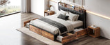 LIKIMIO King/CaliforniaKing Bed Frame with Storage Drawers, Platform Bed with Charged Headboard, No Box Spring Needed - Omega Lifestyles