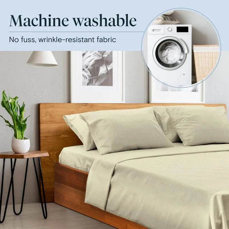 LuxClub 4 PC Deep Pocket 18 Inch Eco-Friendly Sheet Set - Wrinkle Free Machine Washable Hotel Bedding Silky Soft - Omega Lifestyles