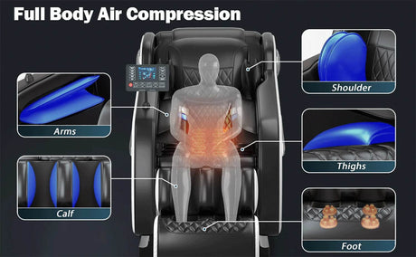 massage chair 4d zero gravity Automatic Heating Massage Chair Bluetooth Music with Airbag Reclining Shiatsu Massage Chair - Sleep Galleria