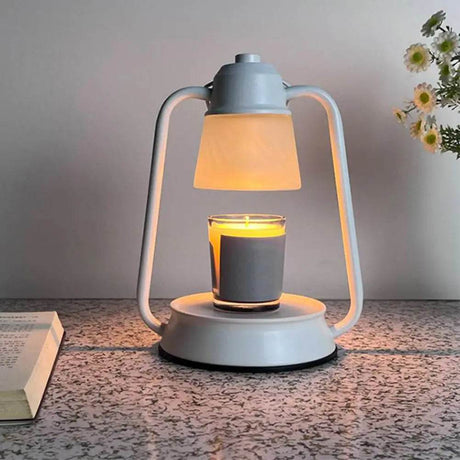 Melting Candle Lantern Elegant Metal Candle Warmer Lamp with Dimmable Timer Function for Safe Desktop Wax Melting High Stability - Sleep Galleria