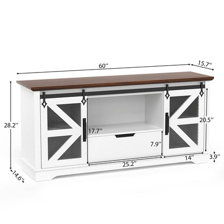 Modern TV Stand for TVs up to 60’’, Entertainment Center w/1 Drawer & 2 Storage Cabinets, Large Media Console Cabinet - Sleep Galleria