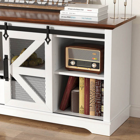 Modern TV Stand for TVs up to 60’’, Entertainment Center w/1 Drawer & 2 Storage Cabinets, Large Media Console Cabinet - Sleep Galleria