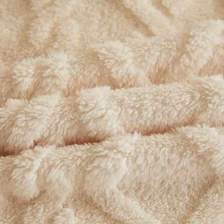 New Tafu Velvet Fleece Blankets Double sided Jacquard Geometric Pattern Thickened Blanket Cover Blanket Suitable for All Seasons - Sleep Galleria