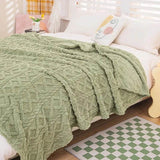 New Tafu Velvet Fleece Blankets Double sided Jacquard Geometric Pattern Thickened Blanket Cover Blanket Suitable for All Seasons - Sleep Galleria